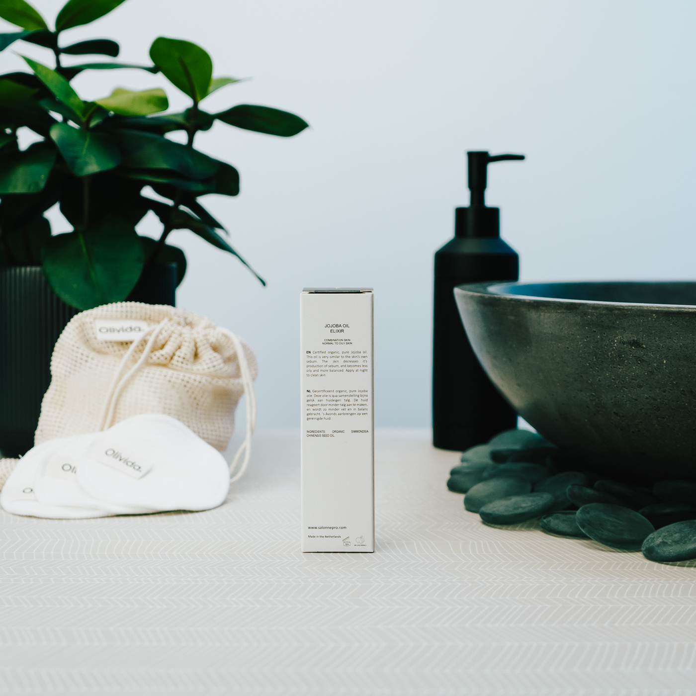 Spa salonnepro 2021 - Jojoba Oil Elixir - Olivida achterkant verpakking