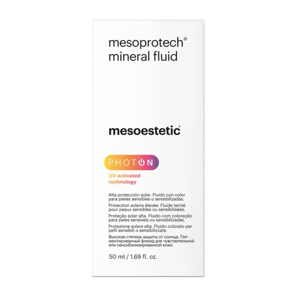 Mesoestetic Mesoprotech® mineral fluid - 50SPF - Doosje achterkant