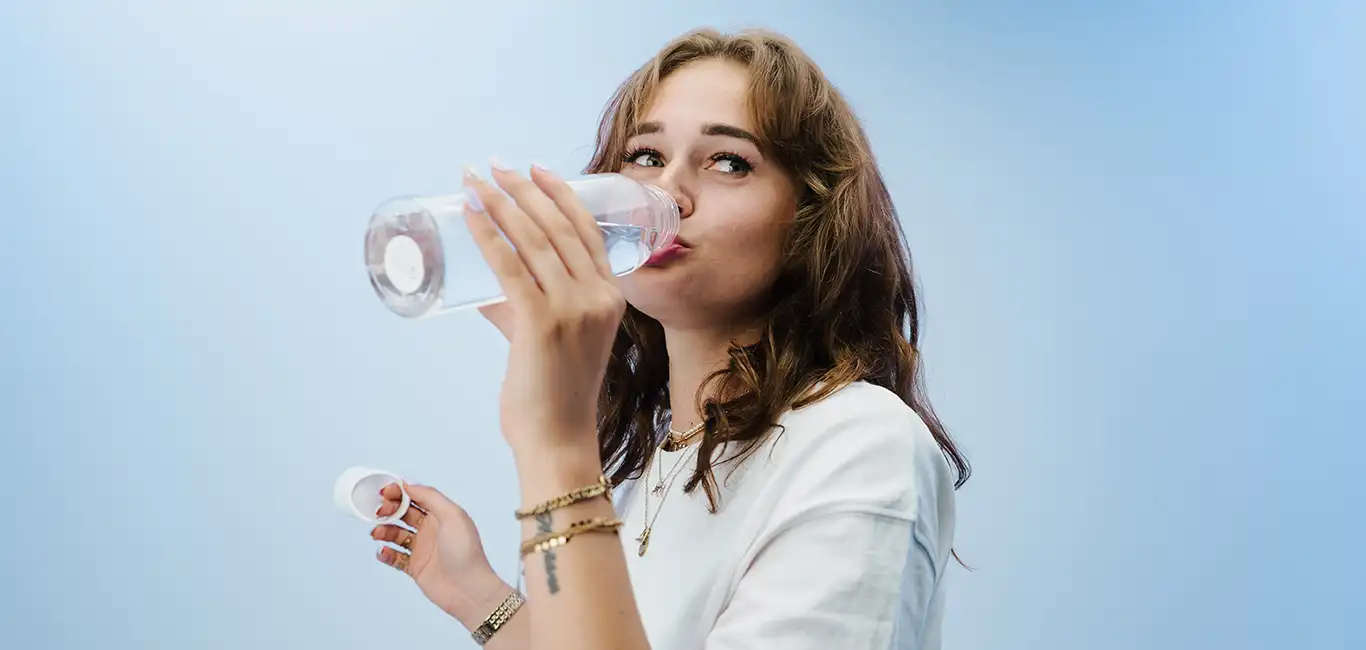 Water drinken huid