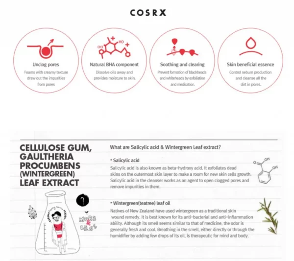 COSRX - Salicylic Acid Daily Gentle Cleanser - Ingredienten