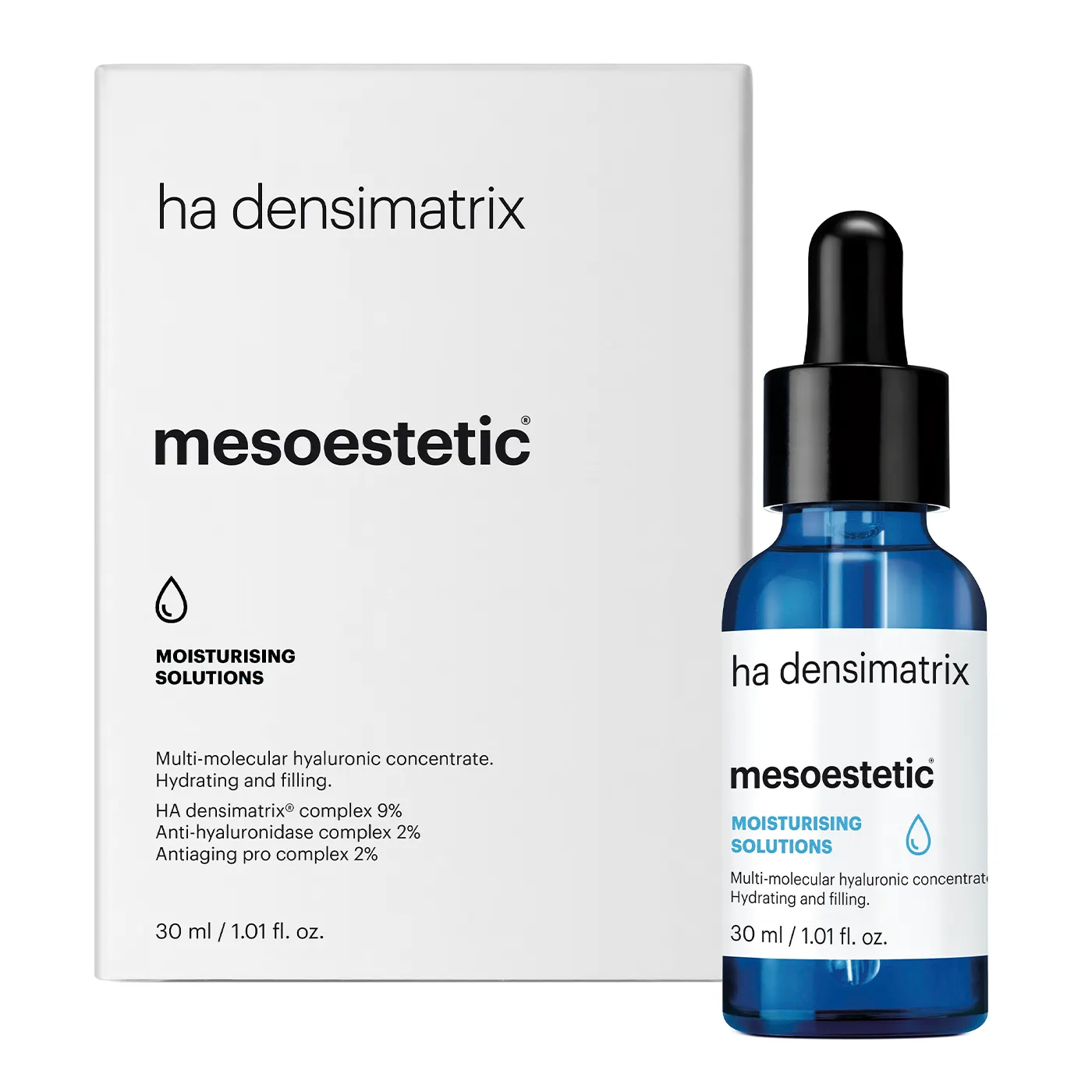 Mesoestetic - Moisturising Solutions - Ha-Densimatrix - Package and Bottle