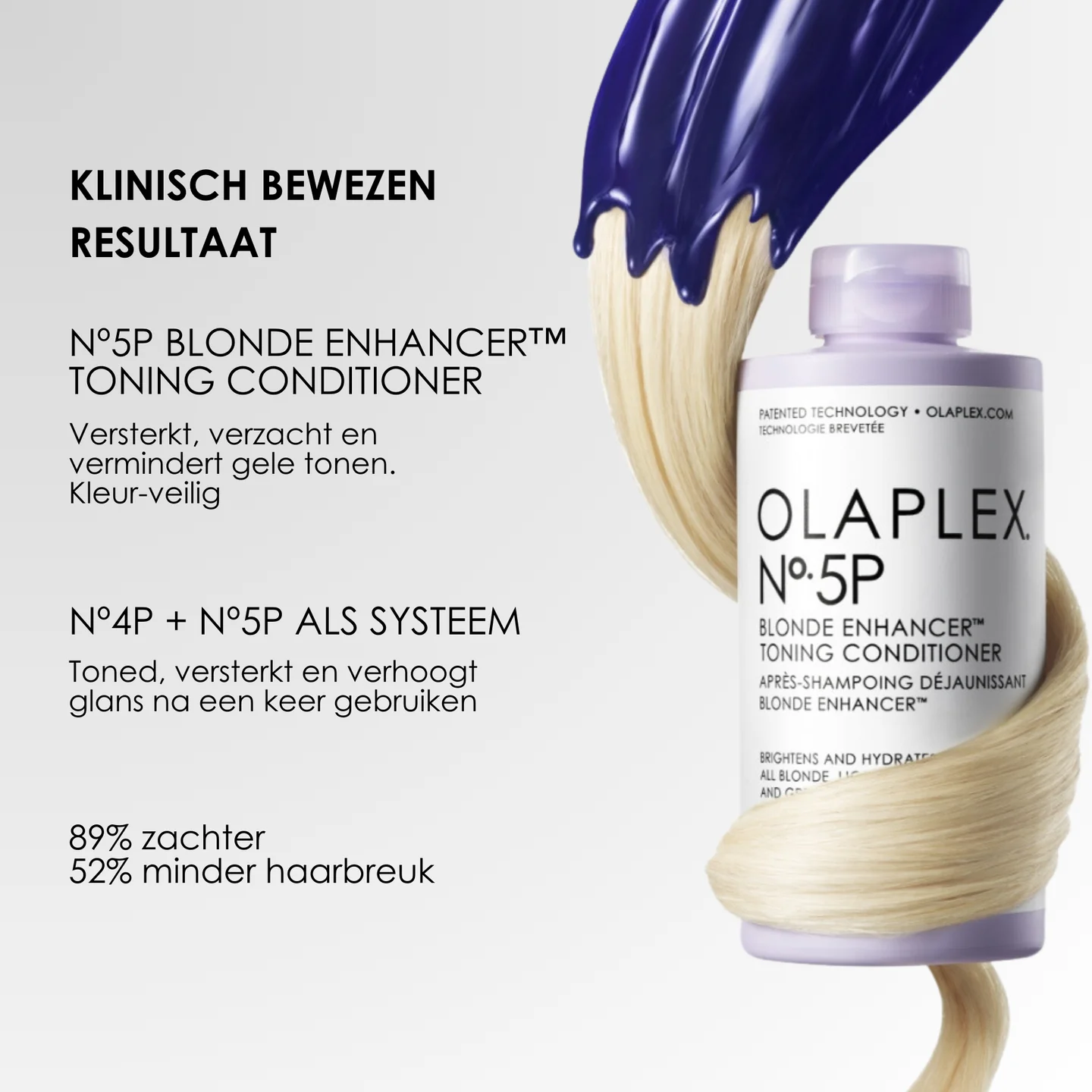 Olaplex - Haircare - Nº. 5P Blonde Enhancer Toning Conditioner - Infographic - Klinisch Bewezen