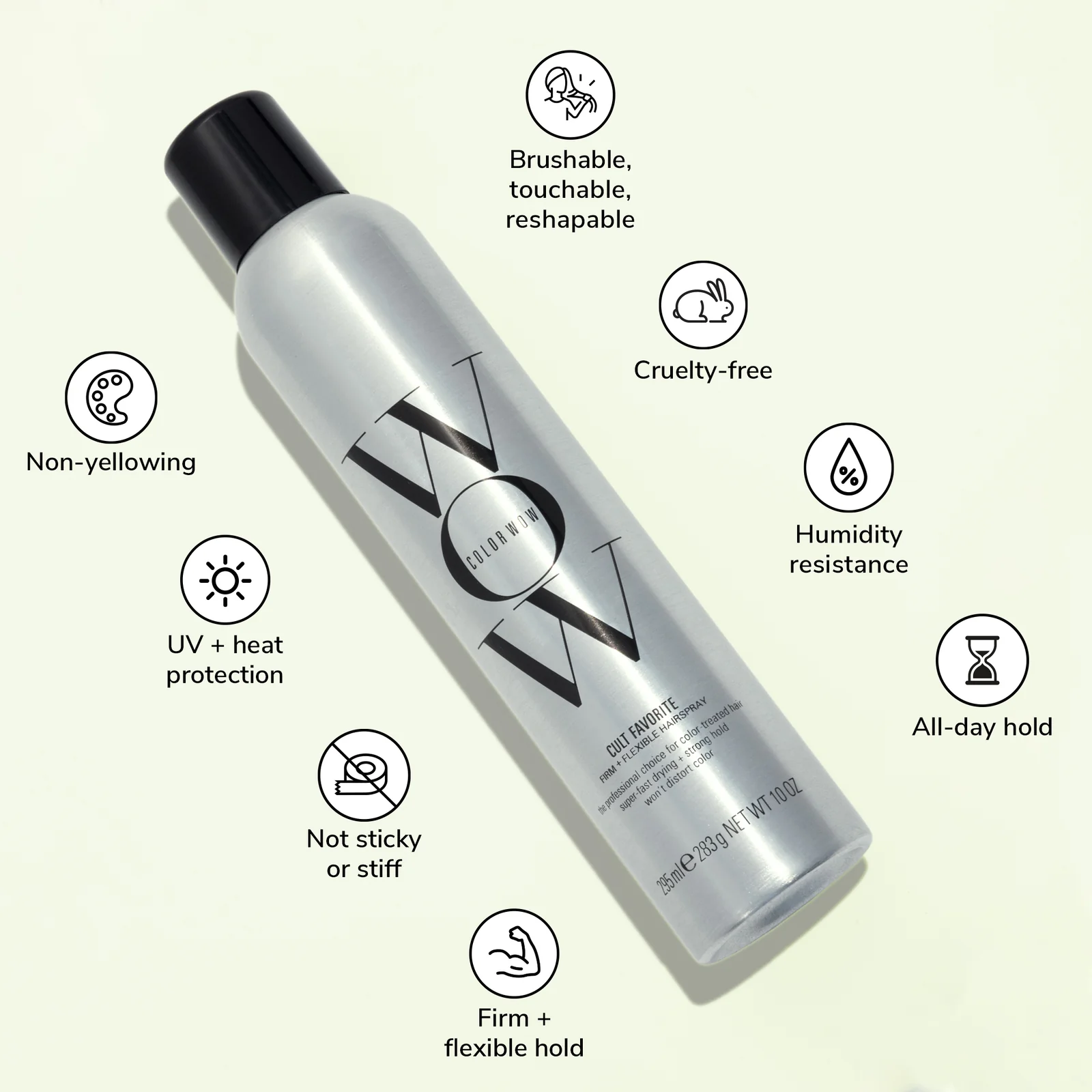 Color Wow - Cult Favorite - Firm Flexible - Hairspray - Haarspray - 295ML - Infographic
