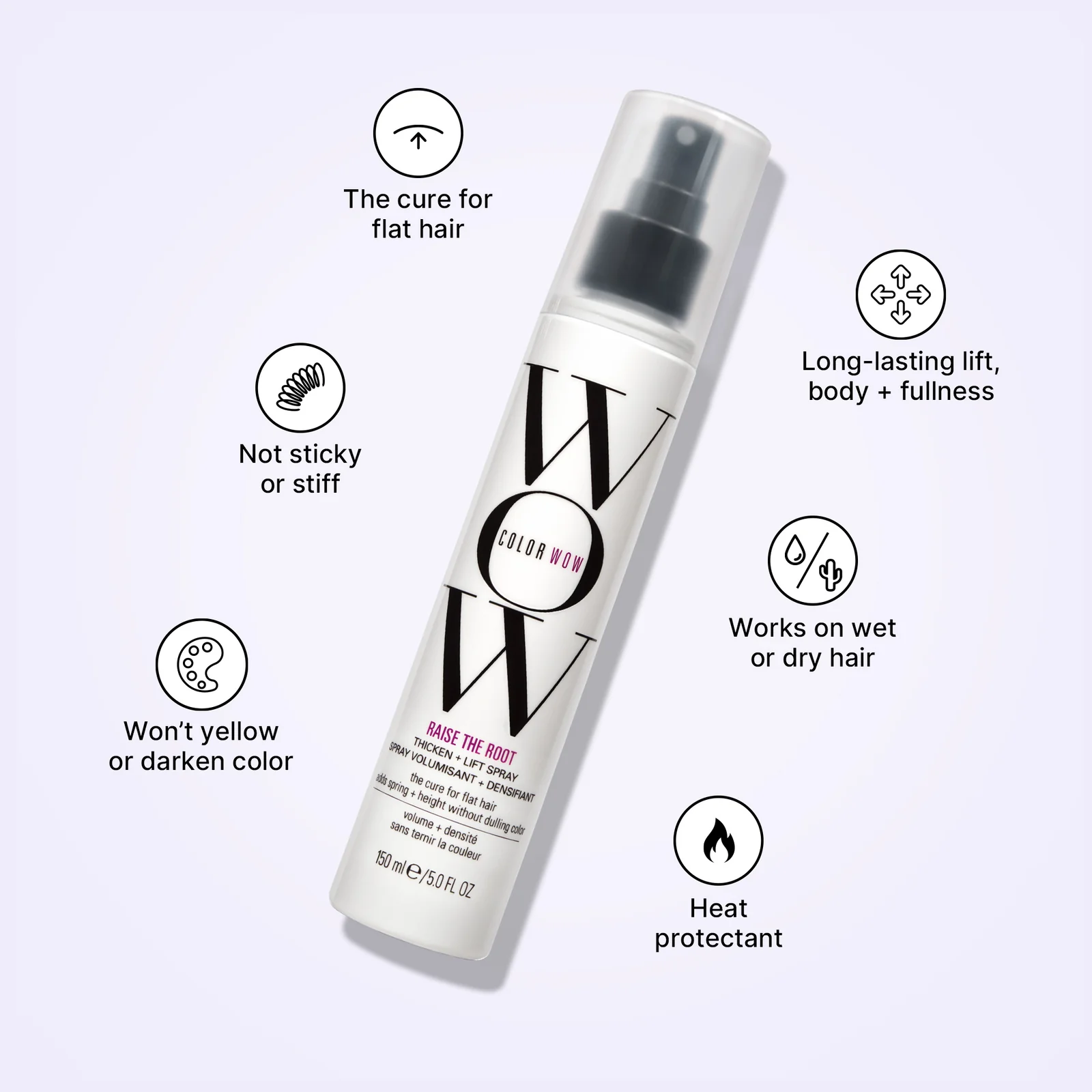 Color Wow - Raise the Root - ThickenLift Spray - 150ML - Infographic